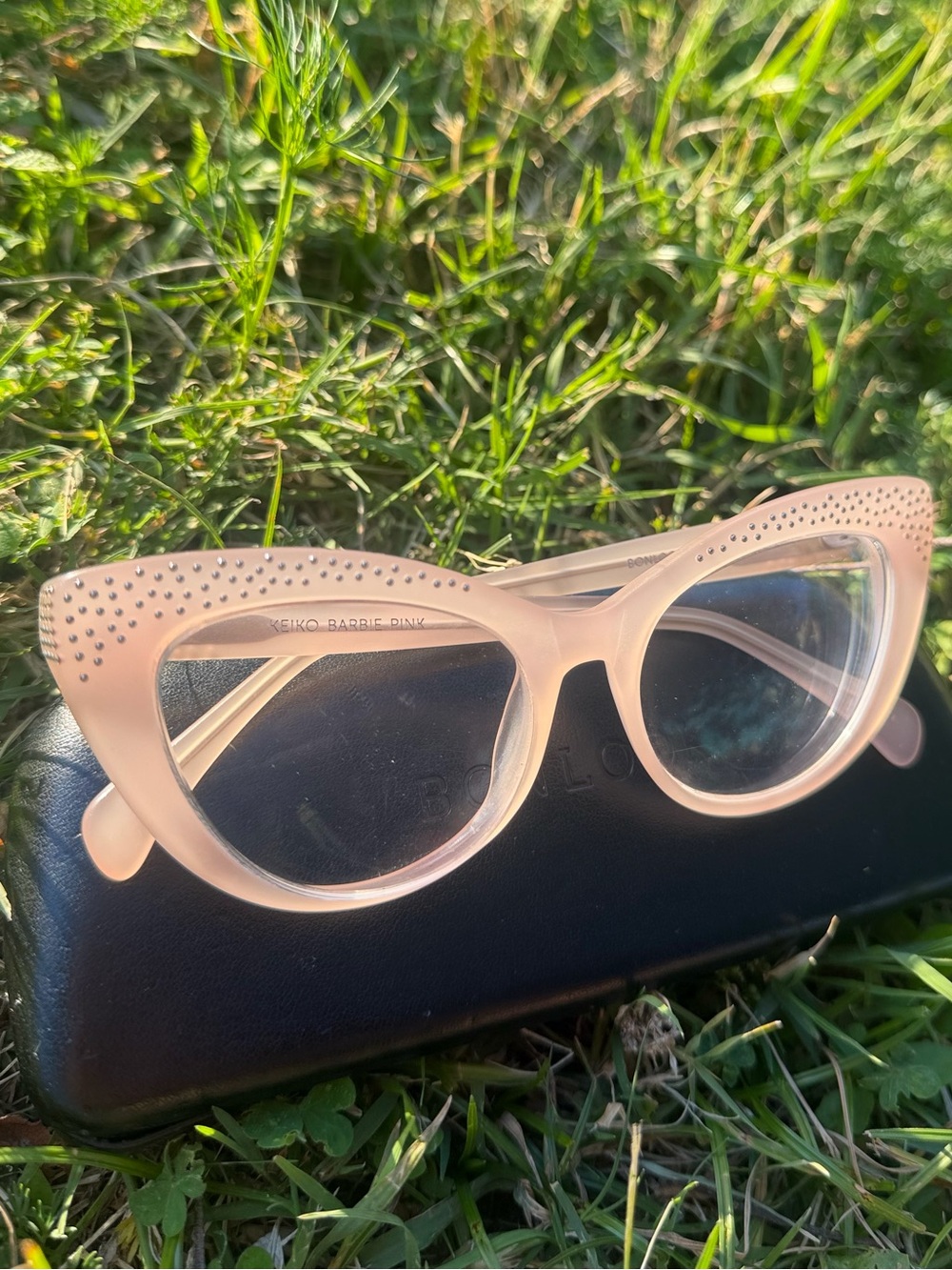 Rare BonLook Keiko Barbie Pink Studded Cat Eye Frames 51/19/145 - Picture 8 of 8